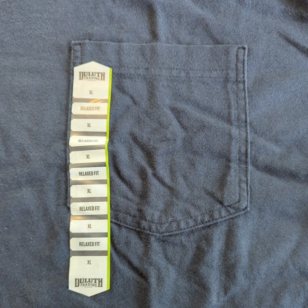 Duluth Trading Co. Men’s Short Sleeve Pocket Tee — Navy - Picture 2 of 4